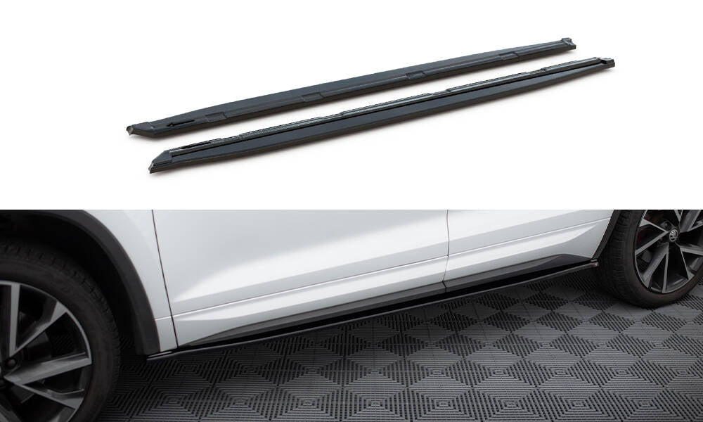Street+ Seitenschweller Leisten passend für Skoda Kodiaq Sportline/RS Mk1 / Mk1 Facelift schwarz Hochglanz – Ansicht 2