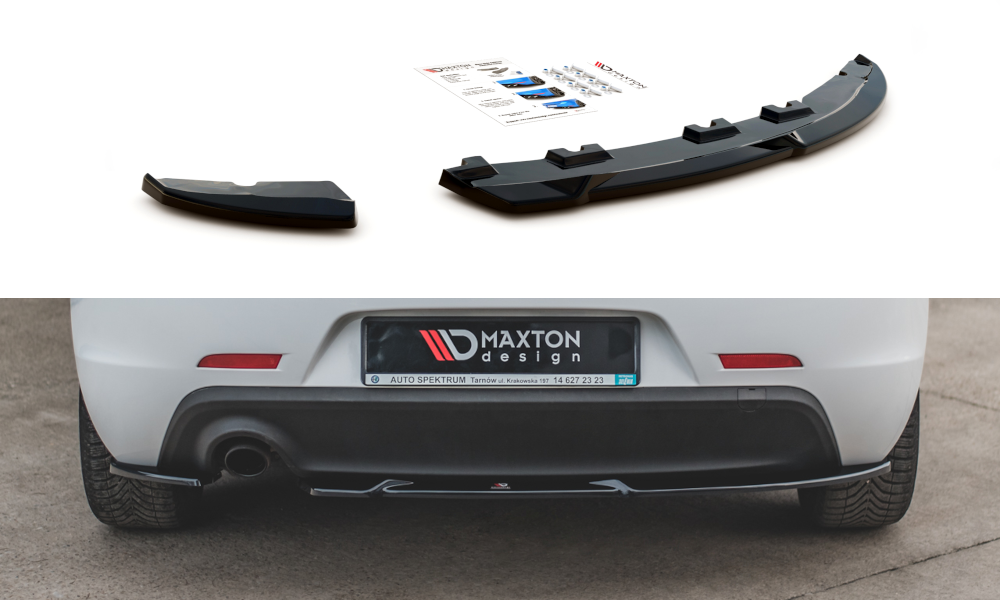 Heck Ansatz Flaps Diffusor V.1 passend für Alfa Romeo Giulietta  schwarz Hochglanz – Ansicht 2