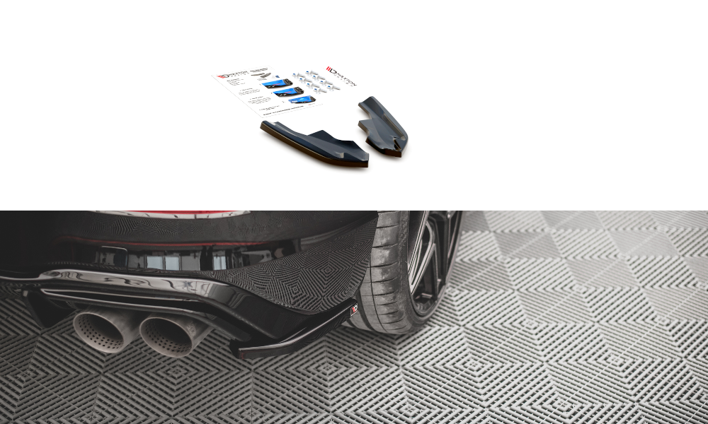 Heck Ansatz Flaps Diffusor V.4 passend für VW Golf R Hatchback Mk8 Facelift schwarz Hochglanz – Ansicht 2