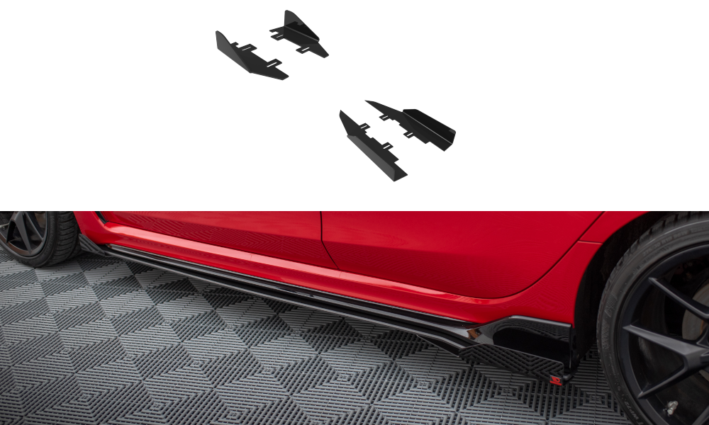 Seitenschweller Flaps passend für Honda Civic Type-R Mk 11 schwarz Hochglanz – Ansicht 2
