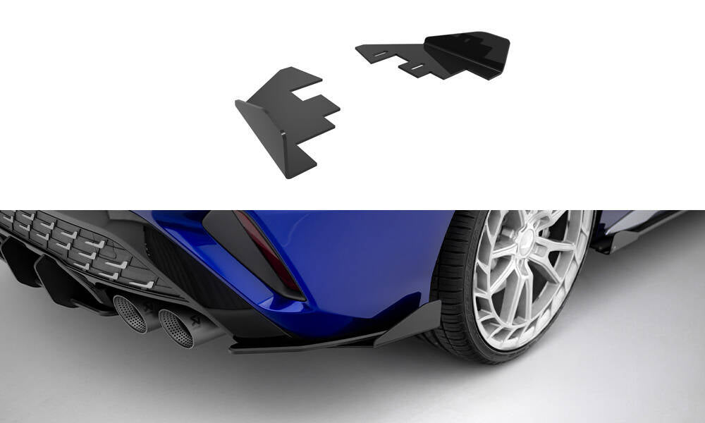 Hintere Seiten Flaps passend für Audi S3 Limousine 8Y Facelift schwarz Hochglanz – Ansicht 2