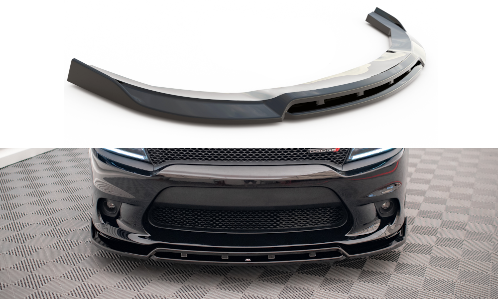 Street+ Spoilerlippe Front Ansatz V.1 passend für Dodge Charger SRT Mk7 Facelift schwarz Hochglanz – Ansicht 2