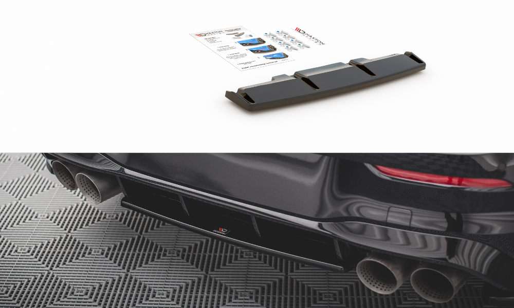 Heckansatz VW Golf R Hatchback Mk8 / Mk8 Facelift schwarz Hochglanz – Ansicht 2