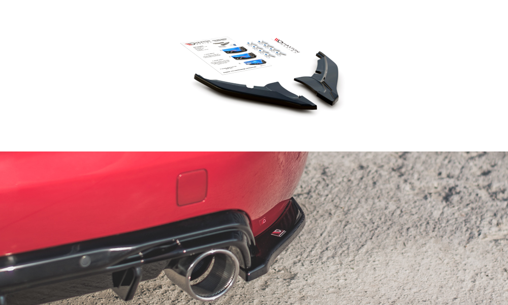 Heck Ansatz Flaps Diffusor passend für Peugeot 308 GT Mk2 Facelift schwarz Hochglanz – Ansicht 2
