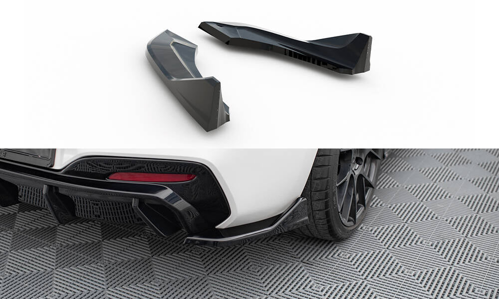 Heck Ansatz Flaps Diffusor passend für (Für heckansatz V.3) BMW 1er M-Paket / M140i F20 Facelift  schwarz Hochglanz – Ansicht 2