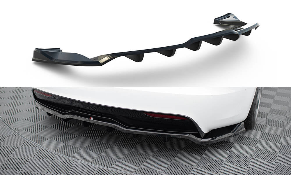 Street+ Mittlerer Diffusor RACE passend für V.1 Tesla Model S Plaid Mk1 Facelift schwarz Hochglanz – Ansicht 2