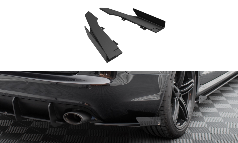 Street Pro Heck Ansatz Flaps Diffusor + Flaps passend für Audi RS6 Avant C6 schwarz Hochglanz – Ansicht 2
