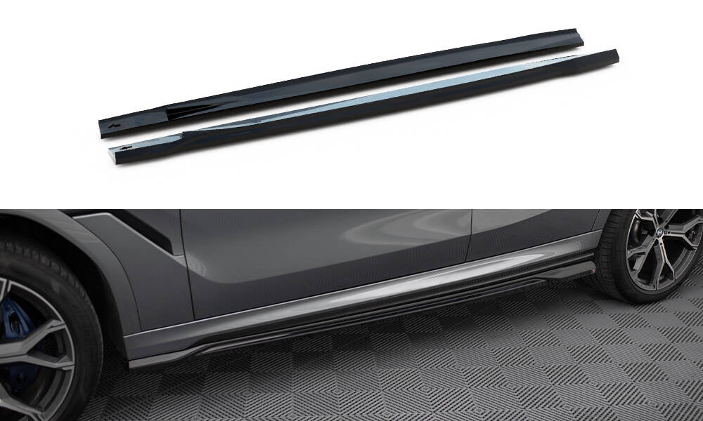Street+ Seitenschweller Leisten passend für V.1 passend für BMW X6 M-Paket G06 Facelift schwarz Hochglanz – Ansicht 2