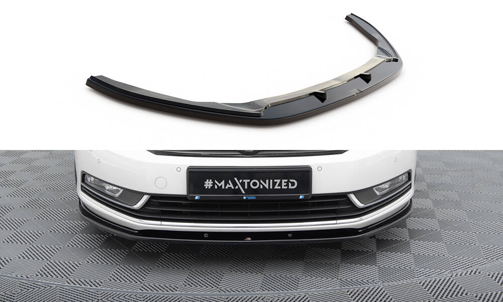Street+ Spoilerlippe Front Ansatz V.2 passend für VW Passat B7 schwarz Hochglanz – Ansicht 2