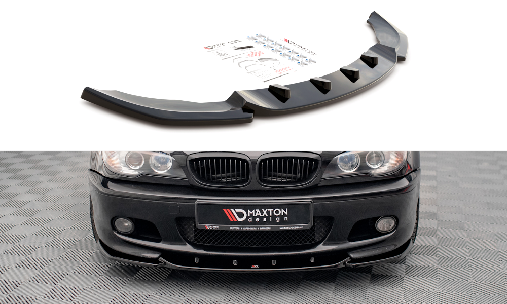 Street+ Spoilerlippe Front Ansatz V.2 passend für BMW 3er Coupe M-Paket E46 schwarz Hochglanz – Ansicht 2