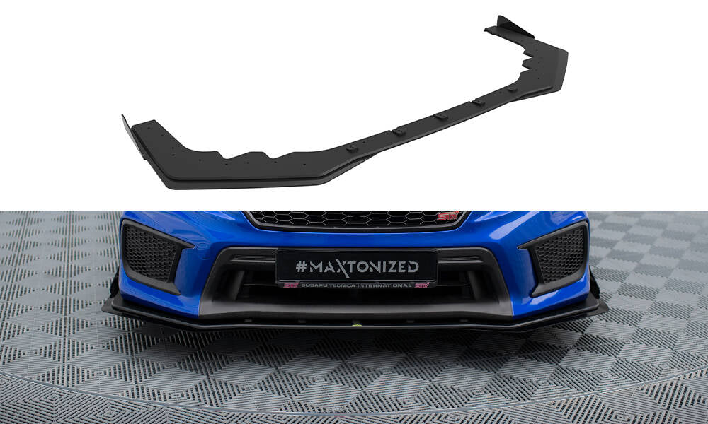 Street Pro Street+ Spoilerlippe Front Ansatz + Flaps passend für Subaru WRX STI Mk1 Facelift schwarz Hochglanz – Ansicht 2