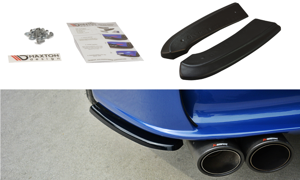 Heck Ansatz Flaps Diffusor passend für Alfa Romeo 156 GTA SW schwarz Hochglanz – Ansicht 2
