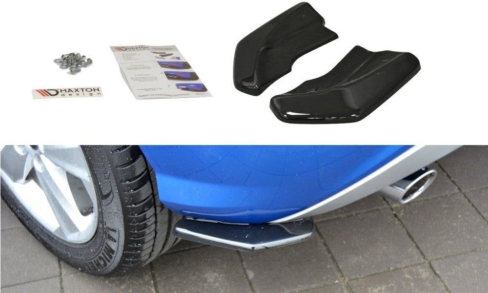 Heck Ansatz Flaps Diffusor passend für Audi Q2 Mk.1 schwarz Hochglanz – Ansicht 2