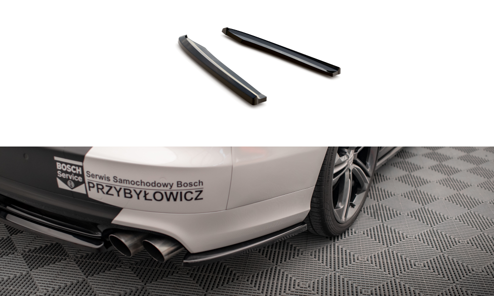 Heck Ansatz Flaps Diffusor passend für Audi S8 D4 schwarz Hochglanz – Ansicht 2