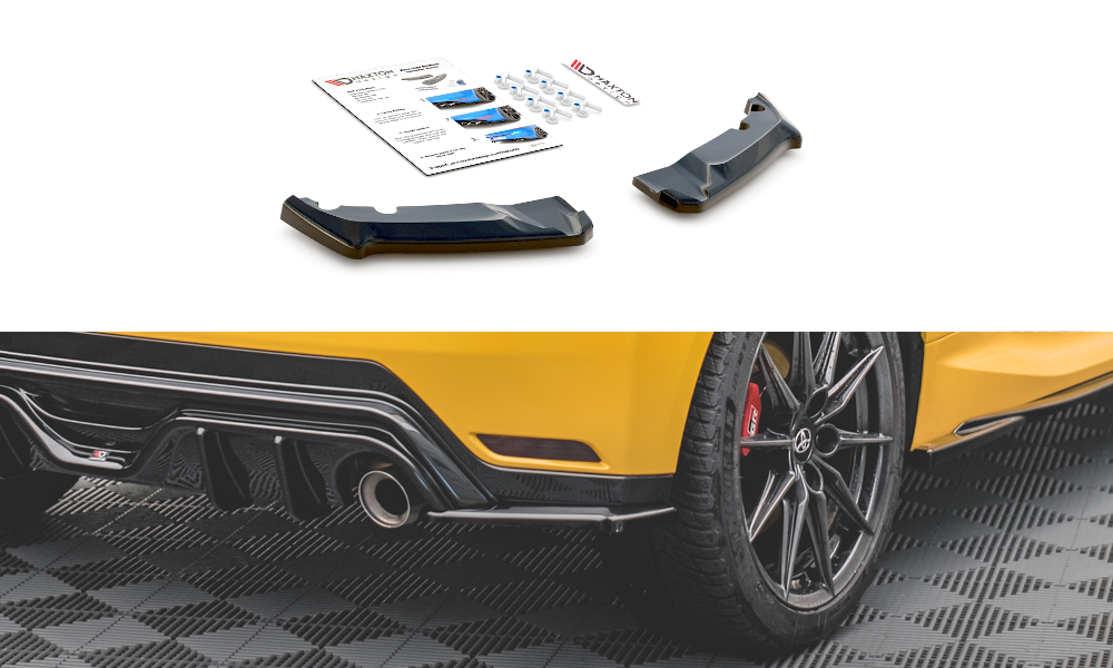 Heck Ansatz Flaps Diffusor V.3 passend für Toyota GR Yaris Mk4 schwarz Hochglanz – Ansicht 2