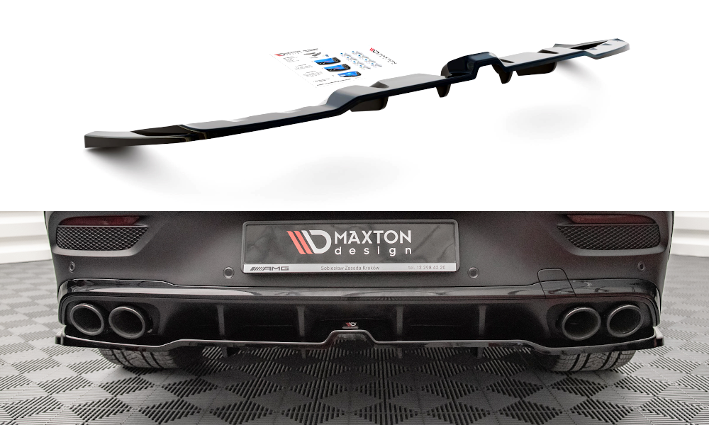 Street+ Mittlerer Diffusor RACE passend für Mercedes-AMG GLE 53 Coupe C167 / C167 Facelift schwarz Hochglanz – Ansicht 2