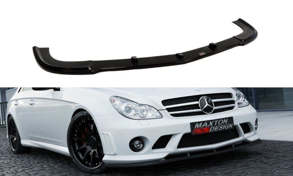 Street+ Spoilerlippe Front Ansatz passend für MERCEDES CLS C219 - W204 AMG LOOK schwarz Hochglanz – Ansicht 2
