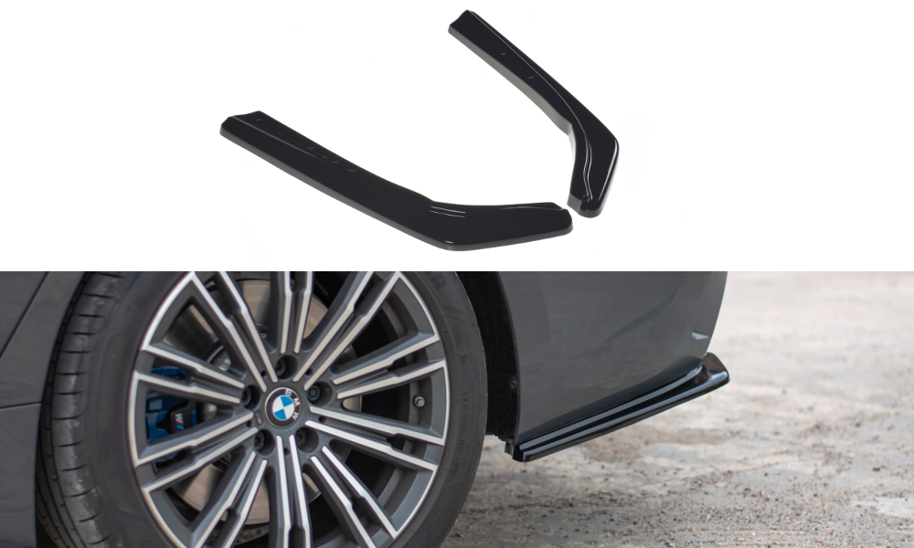 Heck Ansatz Flaps Diffusor passend für BMW 3er M-Paket G20  schwarz Hochglanz – Ansicht 2