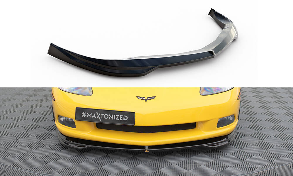 Street+ Spoilerlippe Front Ansatz passend für Chevrolet Corvette C6 schwarz Hochglanz – Ansicht 2