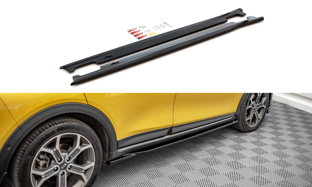 Street+ Seitenschweller Leisten passend für Kia XCeed Mk1 schwarz Hochglanz – Ansicht 2