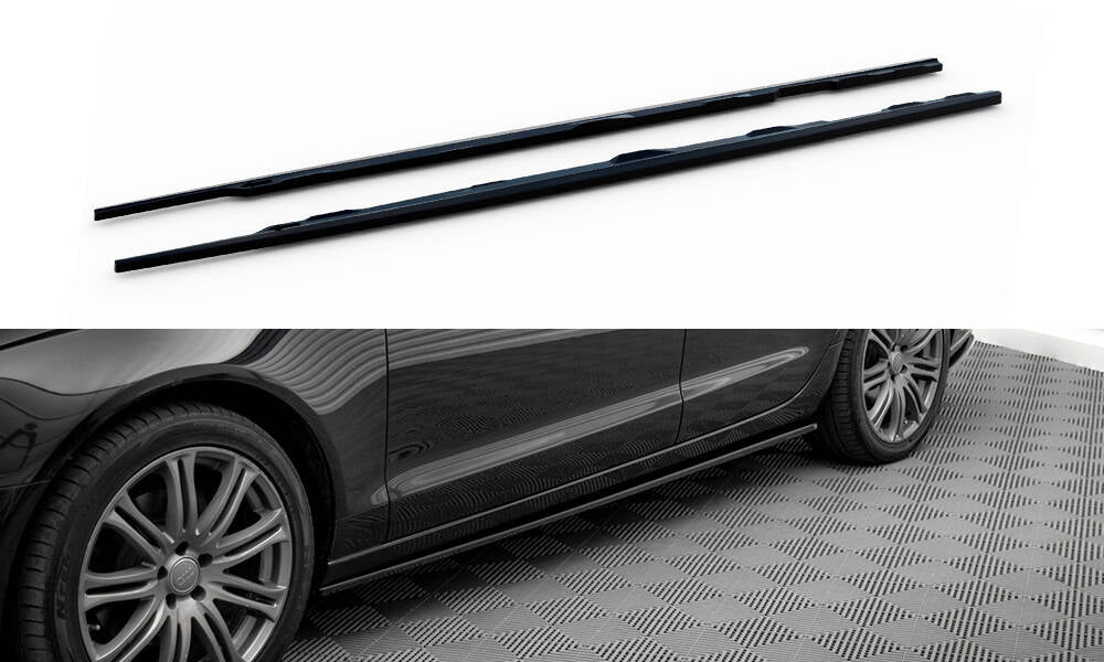 Street+ Seitenschweller Leisten V.2 passend für Audi A6 C7 schwarz Hochglanz – Ansicht 2