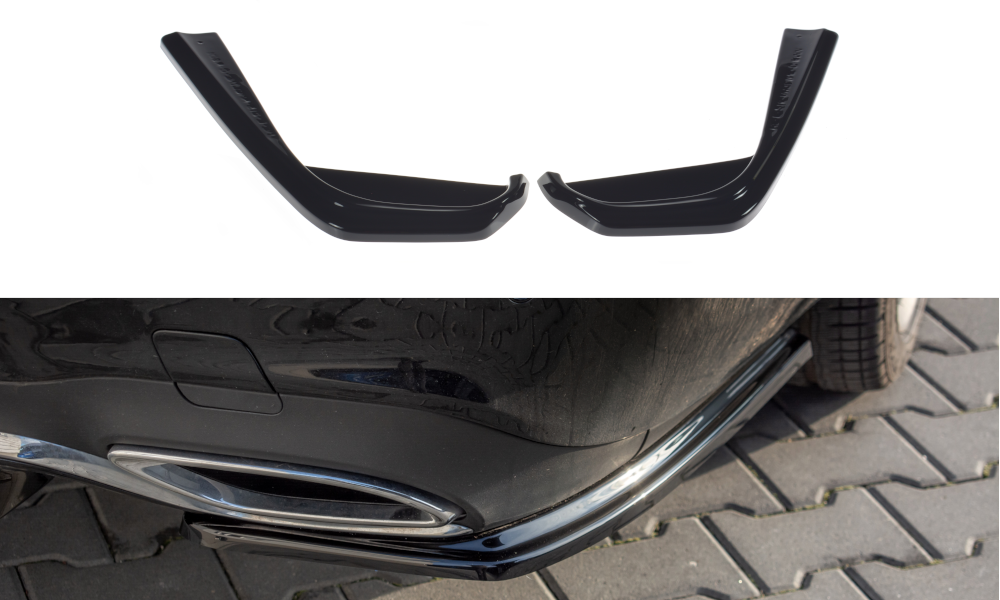 Heck Ansatz Flaps Diffusor passend für Mercedes-Benz E43 AMG / AMG-Line Limousine / Kombi  W213 / S213  schwarz Hochglanz – Ansicht 2