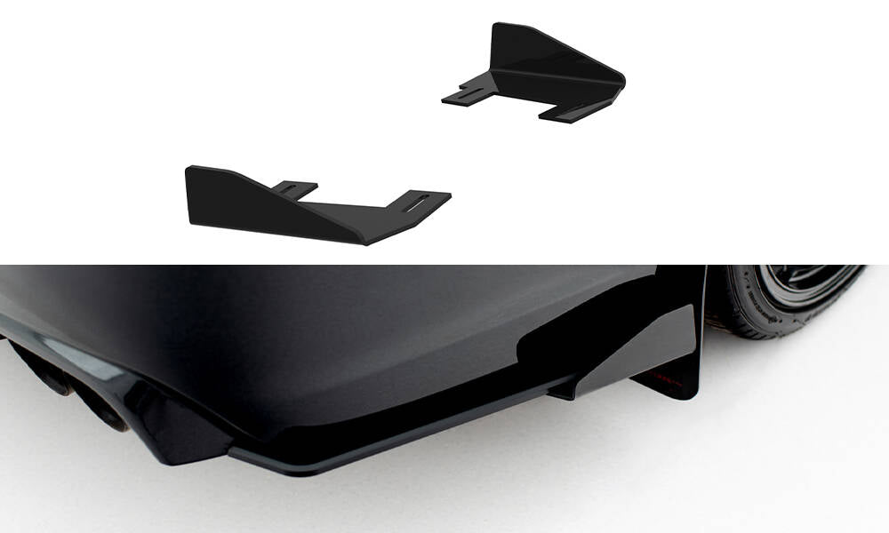 Hintere Seiten Flaps passend für Subaru Impreza WRX STI Mk3 Facelift schwarz Hochglanz – Ansicht 2