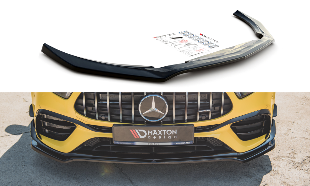 Street+ Spoilerlippe Front Ansatz V.1 passend für Mercedes-AMG A 45 S Aero Pack W177 schwarz Hochglanz – Ansicht 2