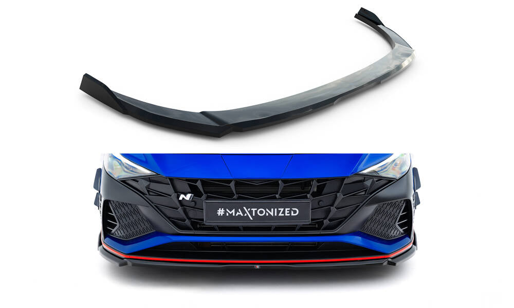 Street+ Spoilerlippe Front Ansatz V.1 passend für Hyundai Elantra N Mk7 schwarz Hochglanz – Ansicht 2