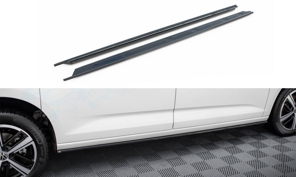 Street+ Seitenschweller Leisten passend für VW Caddy Maxi Mk5 schwarz Hochglanz – Ansicht 2