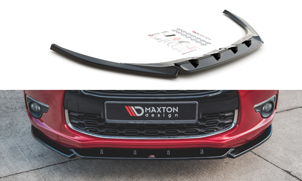 Street+ Spoilerlippe Front Ansatz passend für Citroen DS4 schwarz Hochglanz – Ansicht 2