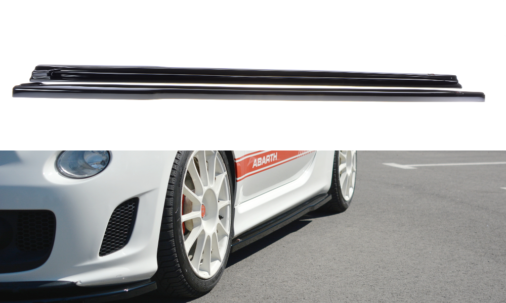 Street+ Seitenschweller Leisten passend für Abarth  500 Mk1 schwarz Hochglanz – Ansicht 2