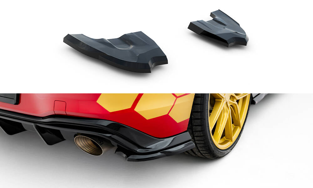 Heck Ansatz Flaps Diffusor V.3 passend für VW Golf GTI Clubsport Mk8 Facelift schwarz Hochglanz – Ansicht 2