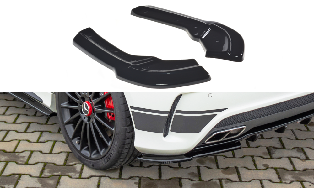 Heck Ansatz Flaps Diffusor passend für Mercedes A45 AMG W176 schwarz Hochglanz – Ansicht 2