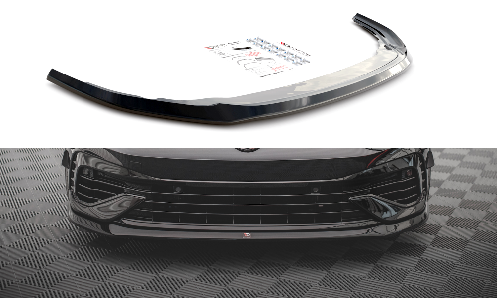 Street+ Spoilerlippe Front Ansatz V.5 passend für VW Golf R Hatchback / Variant  Mk8 schwarz Hochglanz – Ansicht 2
