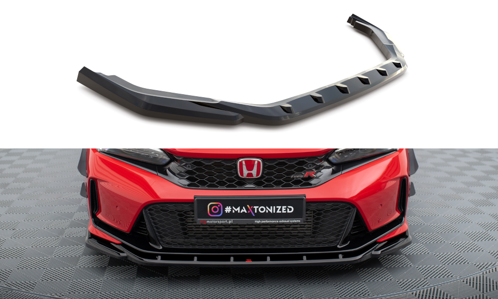 Street+ Spoilerlippe Front Ansatz V.3 passend für Honda Civic Type-R Mk 11 schwarz Hochglanz – Ansicht 2