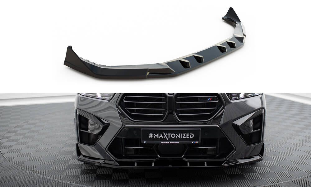 Street+ Spoilerlippe Front Ansatz V.2 passend für BMW X5 M F95 Facelift schwarz Hochglanz – Ansicht 2