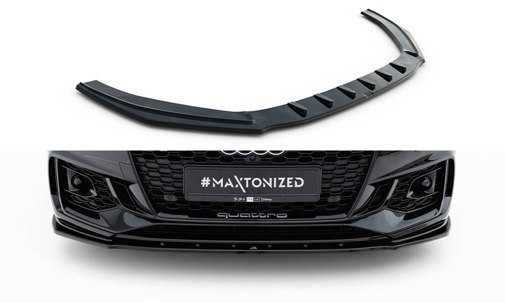 Street+ Spoilerlippe Front Ansatz V.1 passend für Audi RS5 Coupe / Sportback F5 schwarz Hochglanz – Ansicht 2