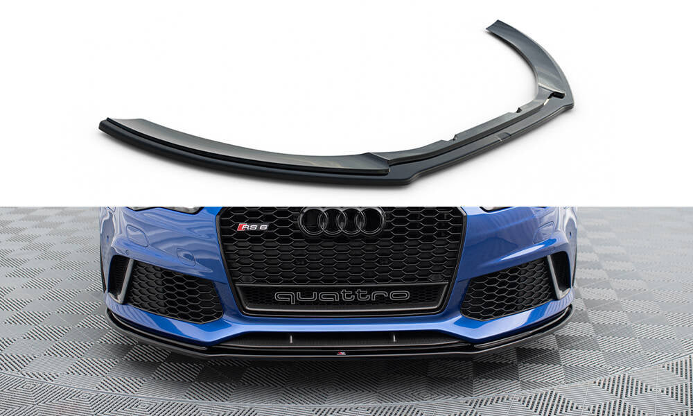 Street+ Spoilerlippe Front Ansatz V.1 passend für Audi RS6 C7 / C7 Facelift schwarz Hochglanz – Ansicht 2