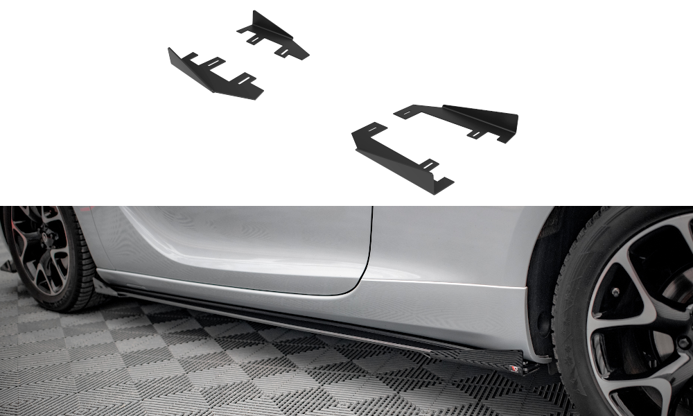 Seitenschweller Flaps passend für Opel Astra GTC OPC-Line J schwarz Hochglanz – Ansicht 2