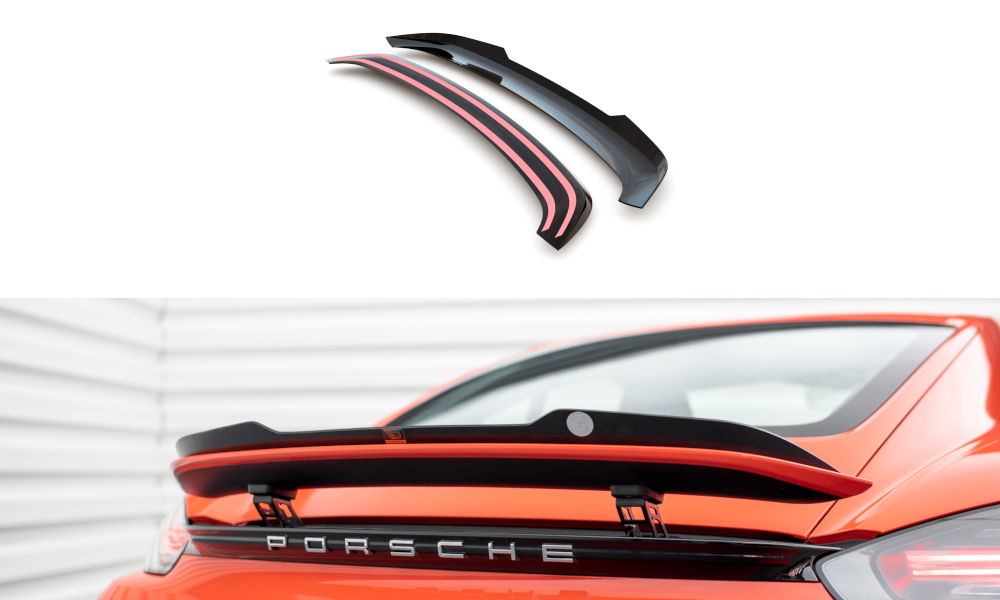 Heckspoiler Lippe Porsche 718 Cayman 982c schwarz Hochglanz – Ansicht 2