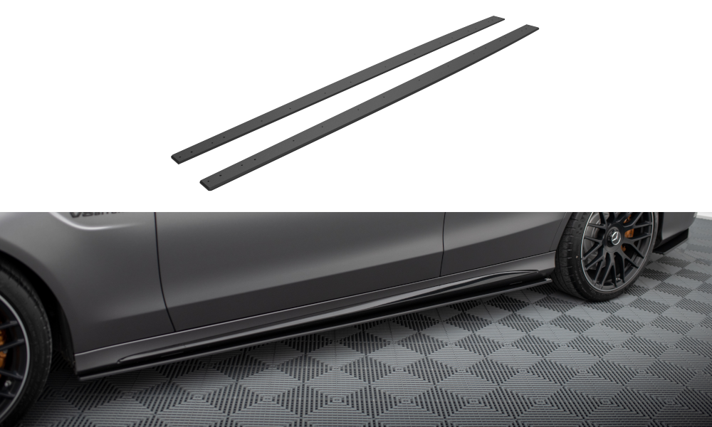 Street Pro Street+ Seitenschweller Leisten passend für Mercedes-AMG C63 Limousine / Kombi W205 Facelift – Ansicht 2