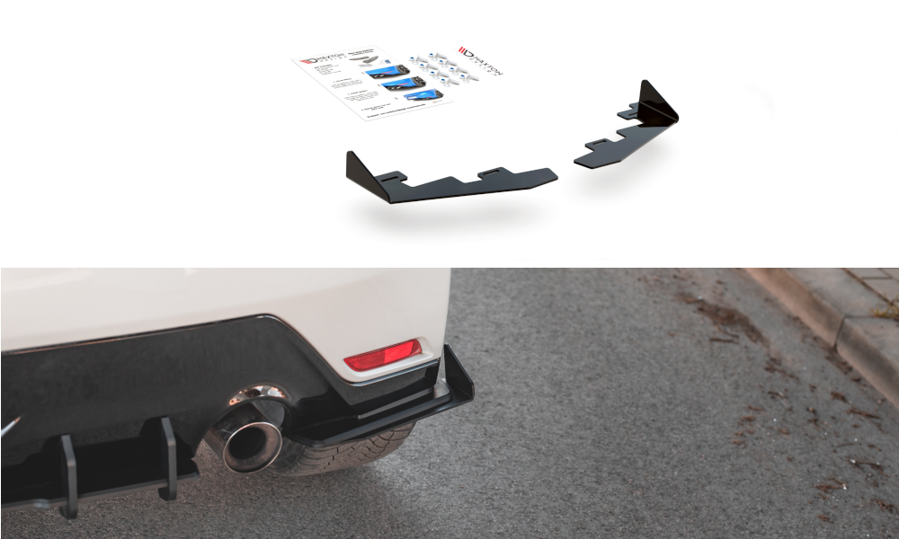 Hintere Seiten Flaps passend für Toyota GR Yaris Mk4 schwarz Hochglanz – Ansicht 2