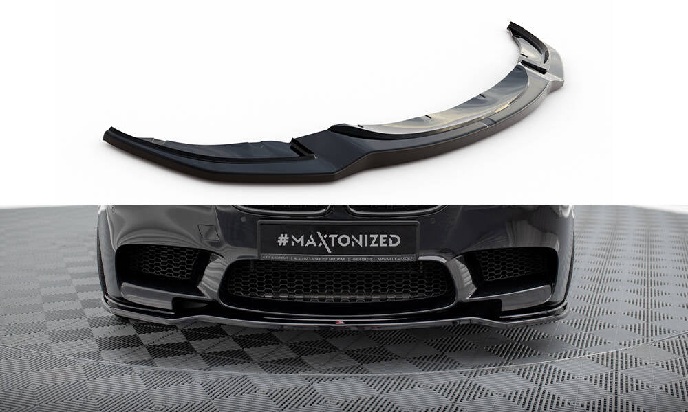 Street+ Spoilerlippe Front Ansatz passend für BMW M5 F10/ F11 schwarz Hochglanz – Ansicht 2