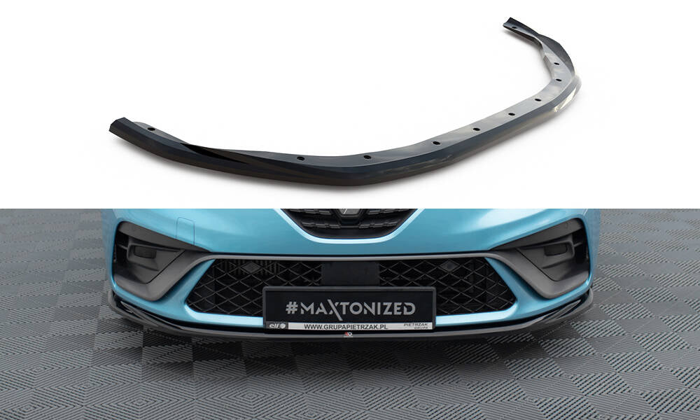 Street+ Spoilerlippe Front Ansatz V.2 passend für Renault Clio R.S. Line Mk5 schwarz Hochglanz – Ansicht 2