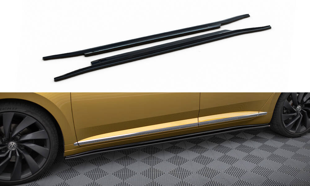 Street+ Seitenschweller Leisten passend für VW Arteon R-Line Limousine / Shooting Brake Mk1 schwarz Hochglanz – Ansicht 2
