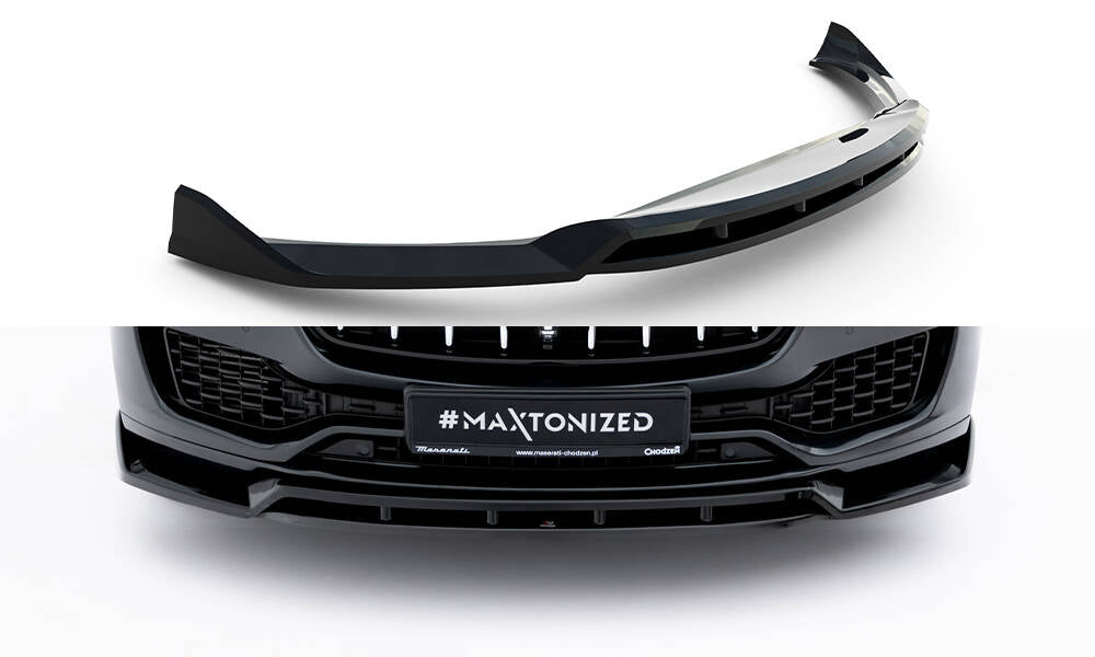 Street+ Spoilerlippe Front Ansatz passend für Maserati Levante GT Mk1 Facelift schwarz Hochglanz – Ansicht 2