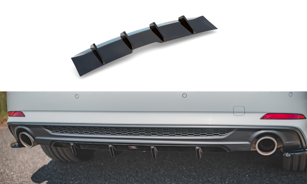 Diffusor Heck Ansatz passend für Audi A5 S-Line F5 Coupe / Sportback schwarz Hochglanz – Ansicht 2