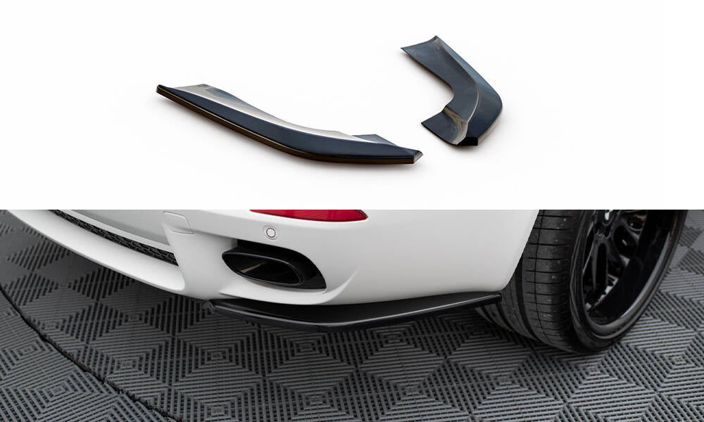 Heck Ansatz Flaps Diffusor passend für BMW X5 E70 Facelift M Paket schwarz Hochglanz – Ansicht 2