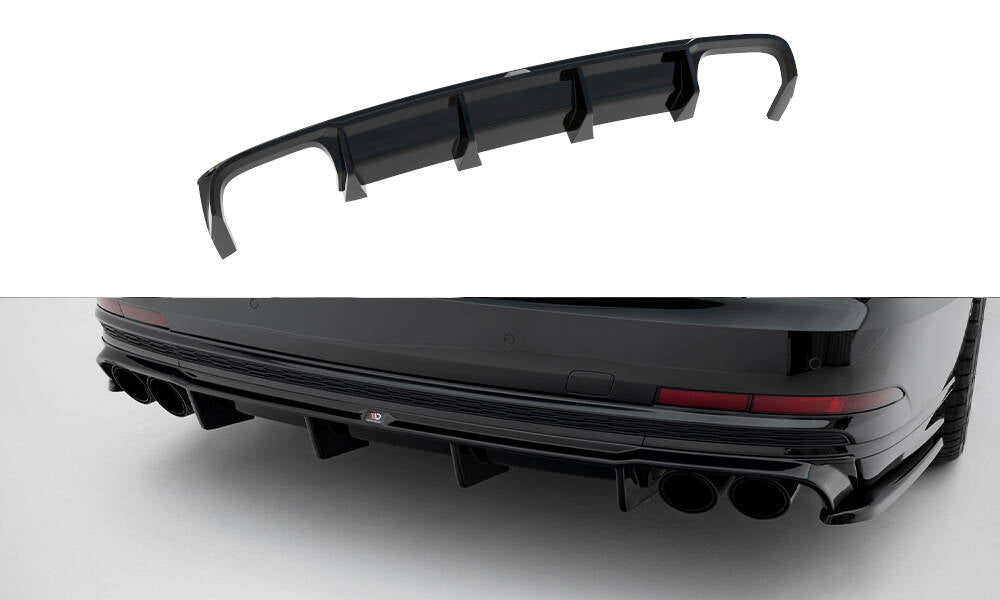 Diffusor Heck Ansatz passend für Audi S8 D5 schwarz Hochglanz – Ansicht 2